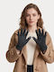 Graue Damen Lederhandschuhe Berührung