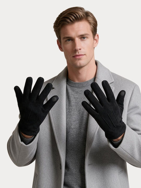 Charmant Schwarze Herren Lederhandschuhe Berührung