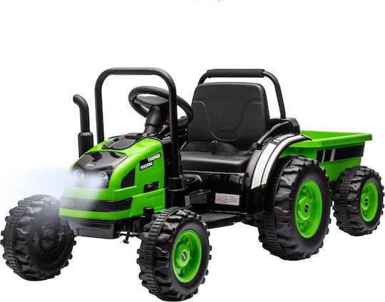 Tractor Electric cu Remorcă 12 Volți Verde