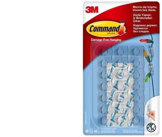 3M 0001-00019-35380 Κρεμαστράκια με Αυτοκόλλητο Διάφανα 40τμχ