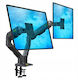 North Bayou Desk Mounted Base for 2 Screens up to 34" with Grey Arm