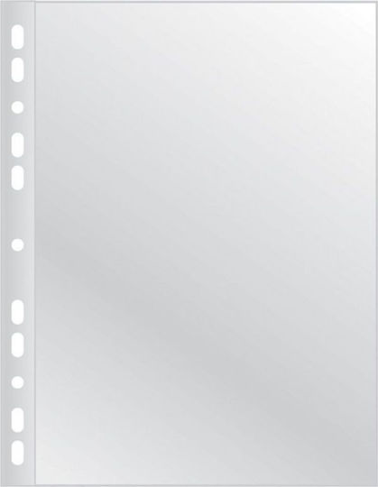 Q-Connect Plastic Binder Pockets for A4 Documents with Holes and Reinforcement 10 Pieces