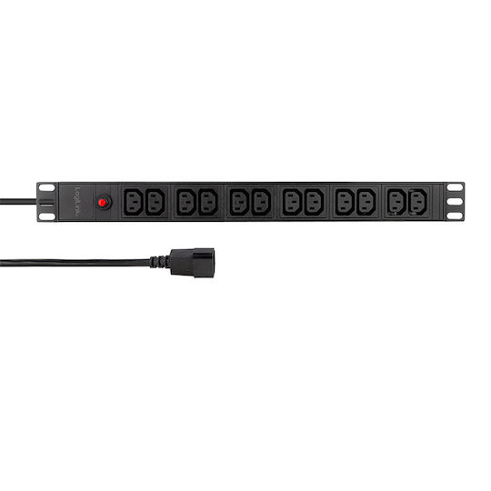 LogiLink Pdu 1u 19 Inch Rack 12 Prize Iec Input Max 10 A Protecție La Suprasarcină 1.8m 3x1.5mm2 Aluminiu Ip20 Negru