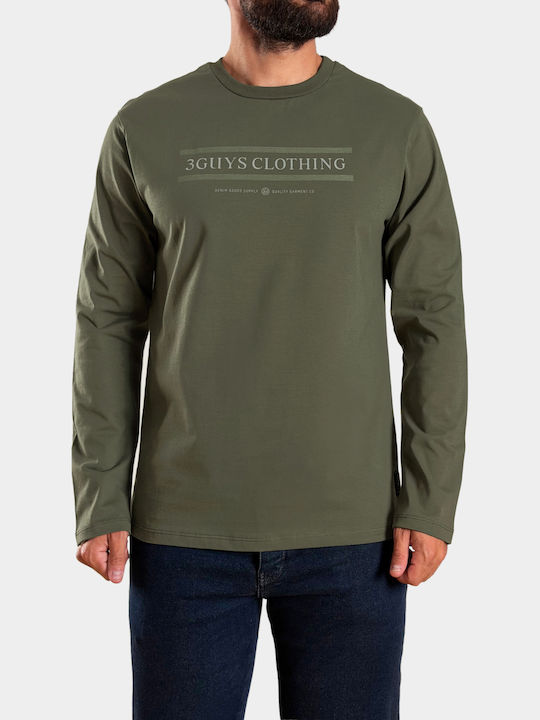 3Guys Long Sleeve Olive Green Blouse