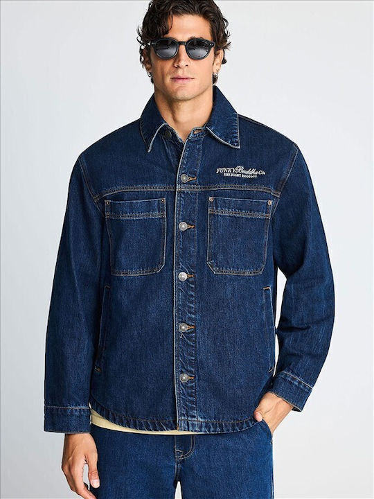 Cămașă Overshirt din Denim cu Mâneci Lungi, Croială Regular Fit, Albastră