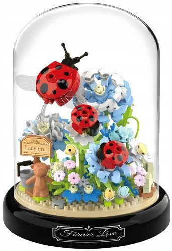 Building Blocks Floral Composition with Ladybugs in a Dome for 6+ Years 596 Pieces