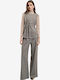 Women's Grey Suit in Straight Leg Style