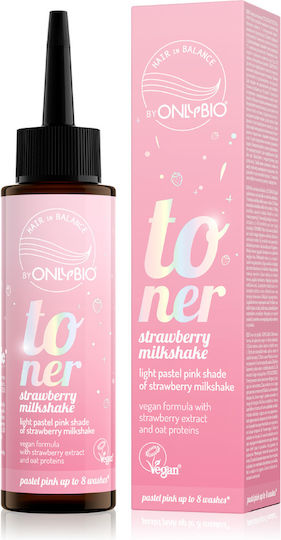 Hair Toner, Vegan Ammonia & Hydrogen Peroxide Free, Strawberry Milkshake, Light Pink Shade, 100ml