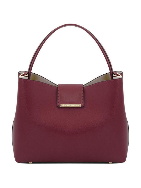 Clio Geantă de Umăr Dama din Piele Burgundy