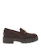 Leather Women's Loafers In Brown Colour