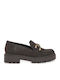 Leather Women's Loafers In Brown Colour