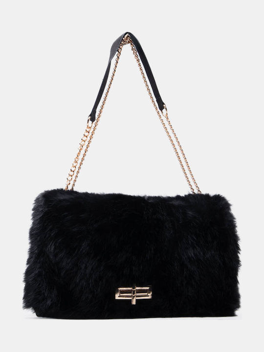 Fur Women's Shoulder Bag Black