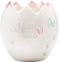 Decorative Easter Vase Bunny Ceramic White Pink 15.1x15.3x14.7cm Pack 2 Pieces Decorative Easter Vase Bunny Ceramic White Pink 15.1x15.3x14.7cm Pack 2 Pieces