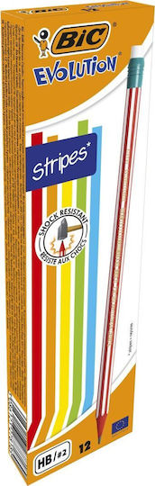 BIC Σετ 12 Μολύβια HB με Γόμα Γκρι