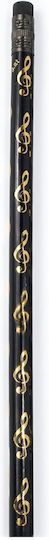 Music Gift Bleistift Radiergummi G-Schlüssel Schwarz Golden Stück