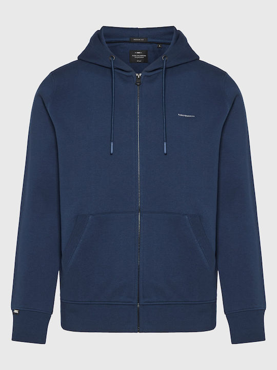 Funky Buddha Hooded Cardigan Navy Blue