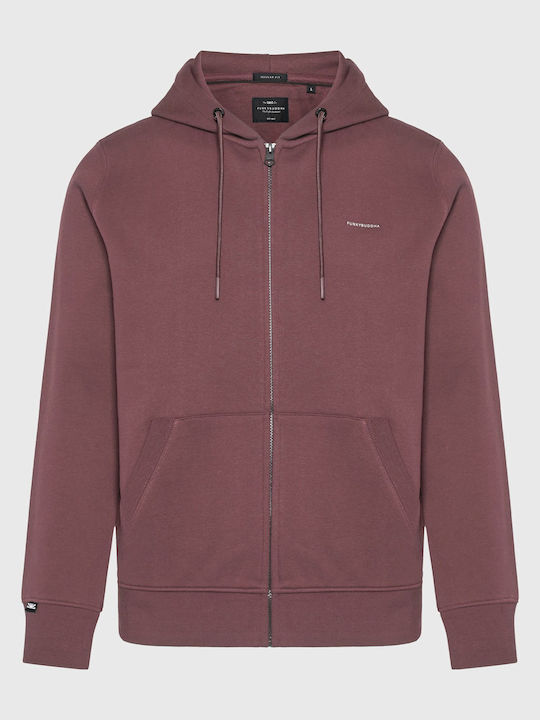 Funky Buddha Hooded Cardigan Purple