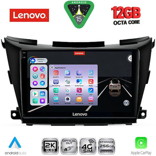 Lenovo Автомобилна Аудио Система за Nissan Murano 2017-2025 (Bluetooth/USB/WiFi/GPS/Apple-Carplay/Android-Auto) с Touch Screen 9"