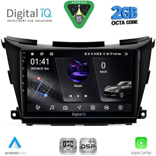 Digital IQ Автомобилна Аудио Система за Nissan Murano 2017-2025 (Bluetooth/USB/Wi-Fi/GPS/Apple CarPlay/Android Auto) с Touch Screen 9"