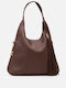 Fabric Knitted Women's Shoulder Crossbody Brown Bag
