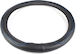 Slip-on Steering Wheel Cover Eco Leather Black Smooth Blue Stitching 38cm