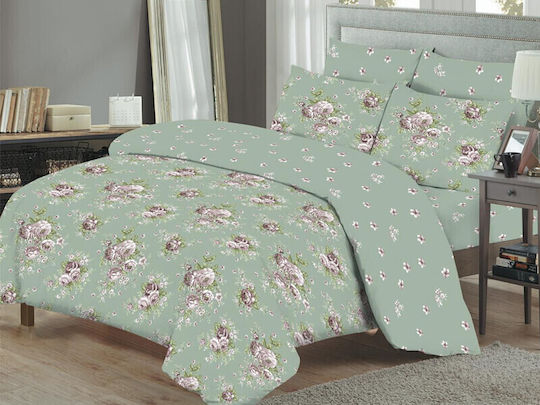 Bettlaken Set Einzel 160x260cm Minze 3 Stück