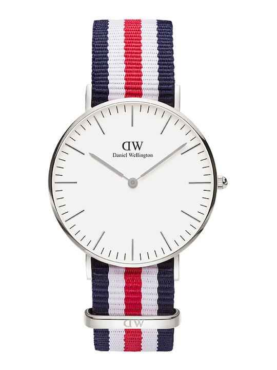Daniel Wellington Damenuhr 36mm Batterie mit Stoffarmband