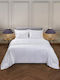 Aigaion Super-Double Bed Sheet Set With 2 Pillowcases With Rubber Hugger 160x200+40cm White (3 Pieces)
