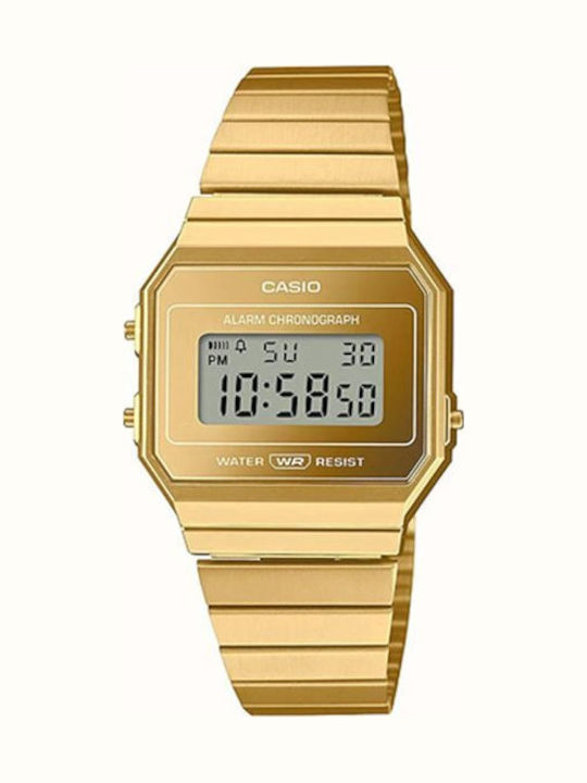 Casio Мъжки Часовник Хронограф На Батерия Със Златист Метален Браслет