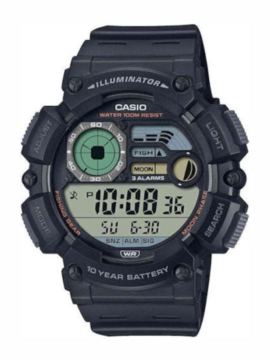 Casio Ceas Digital de Bărbați cu Baterie cu Curea din Cauciuc Negru
