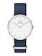 Daniel Wellington Men's Watch 40mm Battery With Blue Fabric Strap