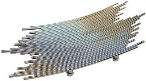 Decorative Metallic Silver Platter 30x14cm