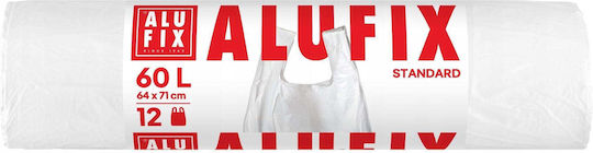 Alufix Торби за смет с Капацитет 60 л с дръжки 71x64 см 12 бр Бели