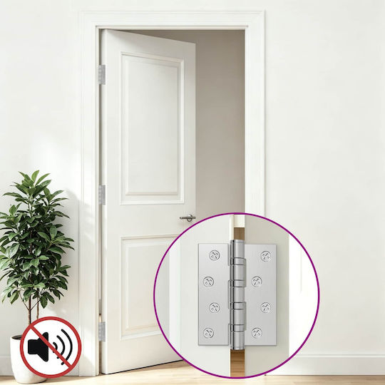 vidaXL Scharniere 4 Stück 100 x 78 x 13 mm Silber Rostfreier Stahl