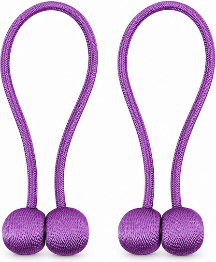 Magnetic Fabric Purple Tie-Back 2 Pieces
