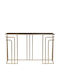 Metal Console Table with Glass Top Gold L120xW32xH75cm