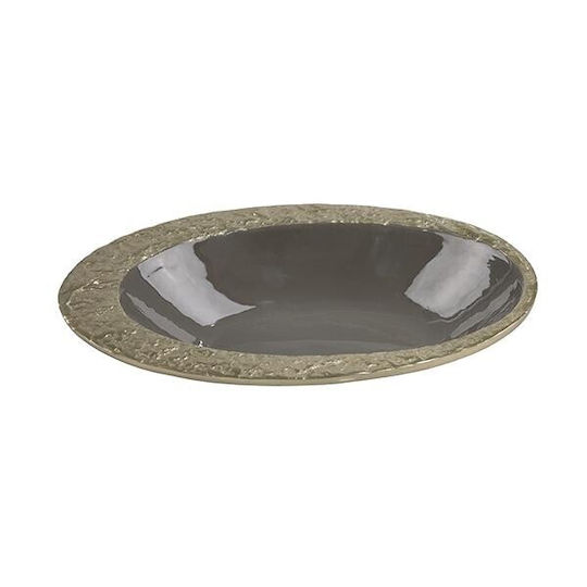 Bol Decorativ Metalic Gri 26x17x4.5cm
