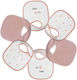 Trois Kilos Sept Waterproof Fabric Baby Bibs with Hoop & Loop Fastener Hearts for 4 m+ 6 Pieces