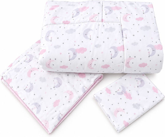 Beboulino Baby Bettwäsche-Set Für Krippe Rosa 4 Stück