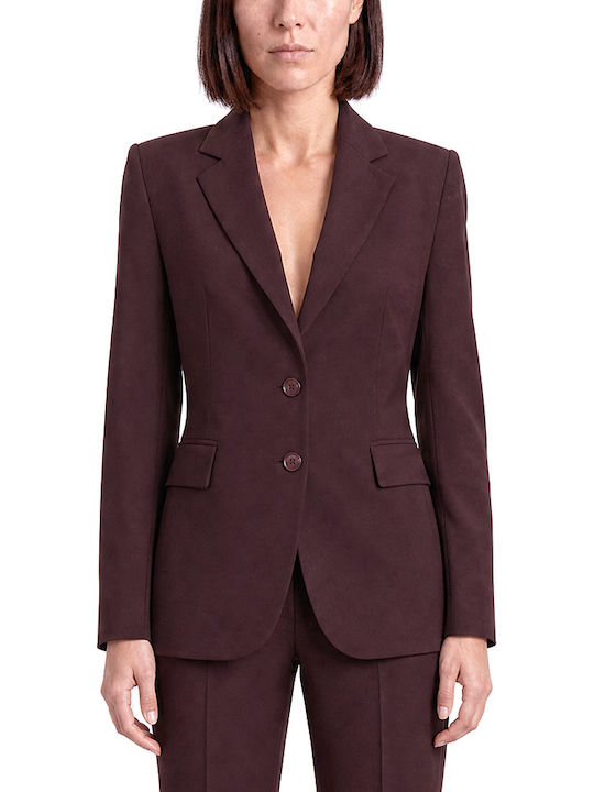 MY T Langes Damen Blazer Burgundisch