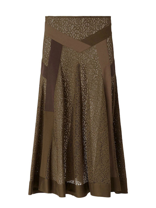 Midi Floral Brown Skirt