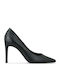 Leder Pumps mit Hohem Absatz Schwarz