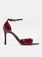 Damen Sandalen aus Burgundisch Lackleder
