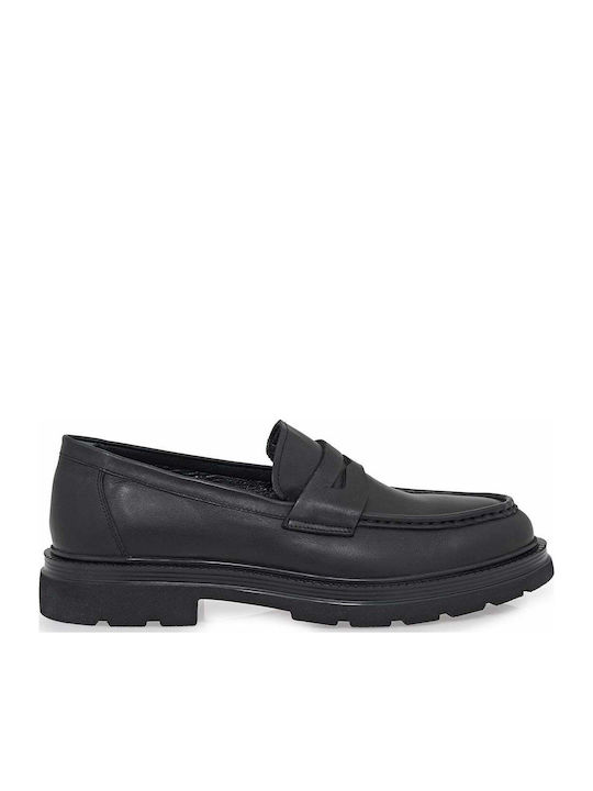 Δερμάτινα Ανδρικά Loafers σε Μαύρο Χρώμα