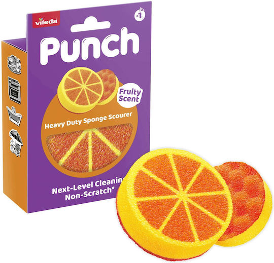 Vileda Punch Starkes Küchenschwamm Orange 1 Stück