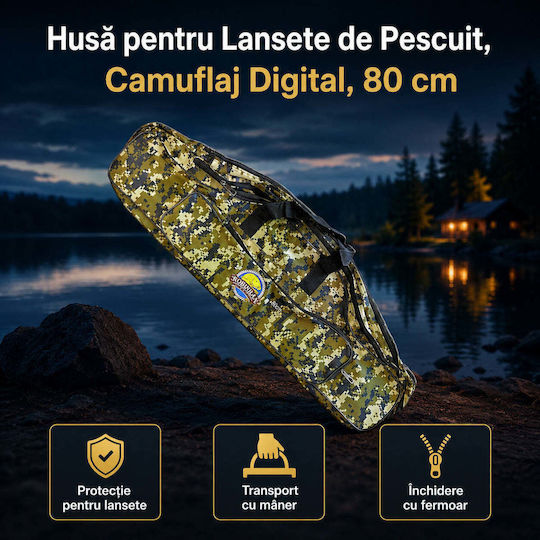 Husă pentru undițe Digital Camuflaj 80 Cm