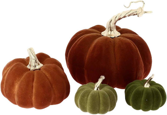 Beauty Home Christmas Fabric Pumpkin Figure Orange 4 Pieces