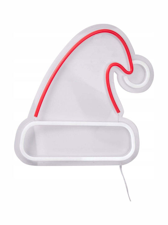 Home&Styling Collection Beleuchtete Weihnachtsfigur aus Kunststoff mit Unterschrift Weiß Höhe 23cm