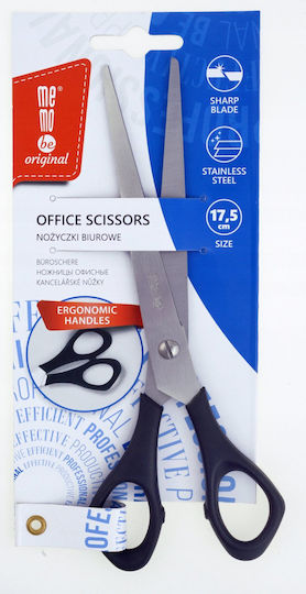 MemoBe Scissors For Left-Handers 17.5cm With Stainless Steel Blade Black 1 Piece