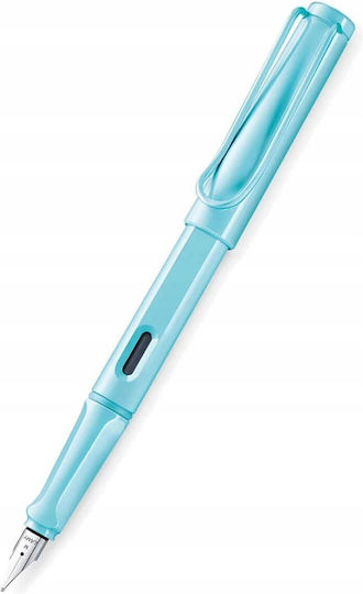 Lamy Safari Stilou de scris Extra Fine Albastru deschis din Oțel cu Cerneală Albastră